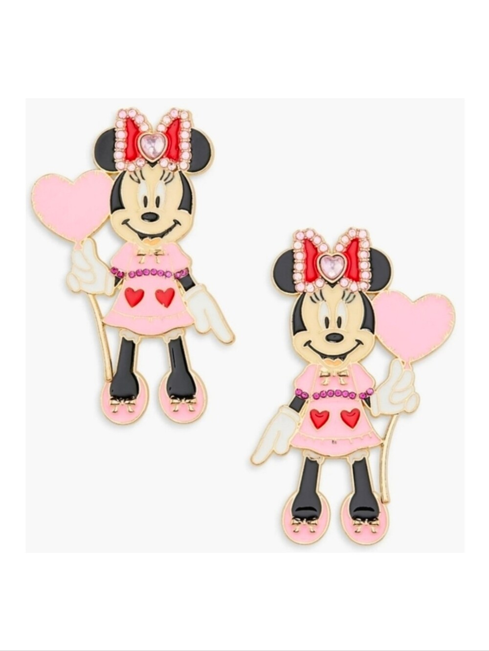 Disney Baublebar Minnie Mouse Pink Heart Earrings